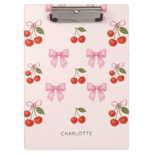 Porte-bloc Cute Aquarelle Cerry Bow Coquette Motif (Devant)
