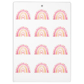 Porte-bloc Cute arc-en-ciel, aquarelle rose boho (Dos)