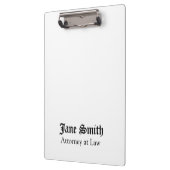 Porte-bloc Cute Attorney at Law Personalized Name Clipboard  (Gauche)