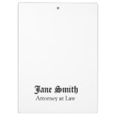 Porte-bloc Cute Attorney at Law Personalized Name Clipboard  (Dos)