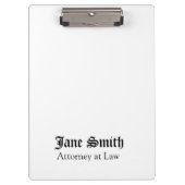 Porte-bloc Cute Attorney at Law Personalized Name Clipboard  (Devant)