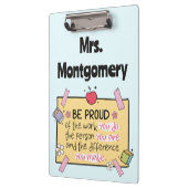 Porte-bloc Cute Be Fier Professeur Personnalisé Salle De Clas (Gauche)