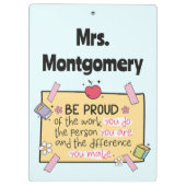 Porte-bloc Cute Be Fier Professeur Personnalisé Salle De Clas (Dos)