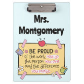 Porte-bloc Cute Be Fier Professeur Personnalisé Salle De Clas (Devant)