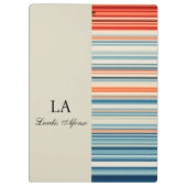 Porte-bloc Cute Beige Personalized Name Stripe Clipboard (Dos)