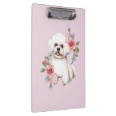 Porte-bloc Cute Bichon Frise avec Fleurs Aquarelle Art (Swatch)