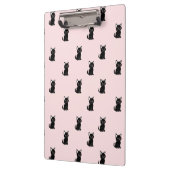 Porte-bloc Cute Black Cat Pattern on Pastel Pink (Gauche)