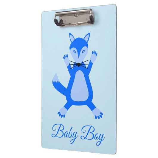 Porte-bloc Cute Blue Baby Boy Fox Custom (Gauche)