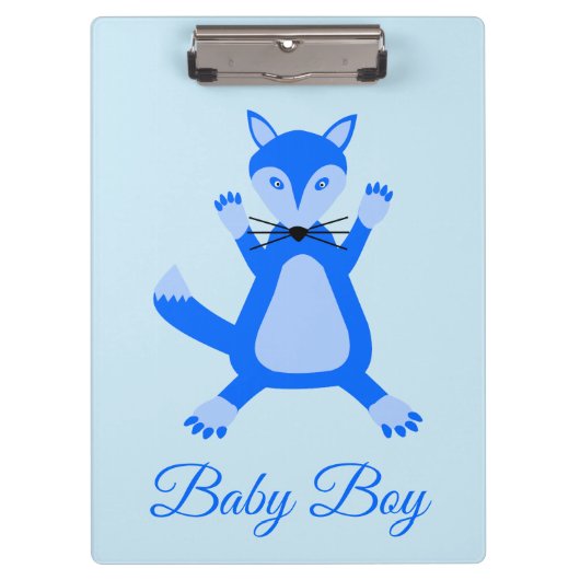 Porte-bloc Cute Blue Baby Boy Fox Custom (Devant)