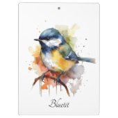 Porte-bloc Cute Bluetit sur une branche, personnalisé (Dos)