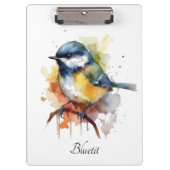 Porte-bloc Cute Bluetit sur une branche, personnalisé (Devant)