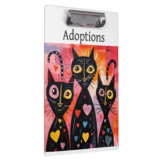 Porte-bloc Cute Cat Love Red Hearts Clipboard  (Swatch)