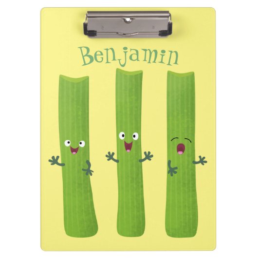 Porte-bloc Cute céleri bâtons trio caricature légumes (Devant)