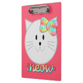 Porte-bloc Cute chat Meow arc-en-ciel Bow rose Parties scinti (Gauche)