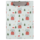 Porte-bloc Cute Christmas Cat Pattern – Festive Holiday (Devant)