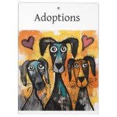 Porte-bloc Cute Dog Love Red Hearts Clipboard  (Dos)