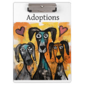 Porte-bloc Cute Dog Love Red Hearts Clipboard  (Devant)