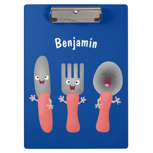 Porte-bloc Cute fourche couteau et cuillère dessin de couvert (Devant)