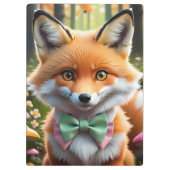 Porte-bloc Cute Fox avec arc vert et rose (Dos)