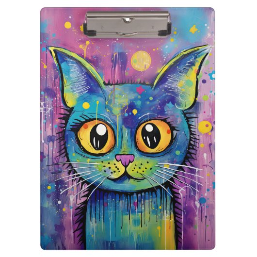Porte-bloc Cute Funny Kitty Cat Mixed Media Animal Pet (Devant)