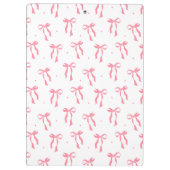 Porte-bloc Cute Girly Coquette  Aesthetic Pink Bow Monogram (Dos)