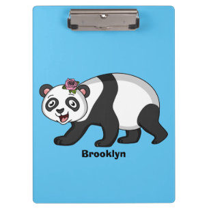 Porte-bloc Cute happy panda bear with flower cartoon
