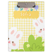Porte-bloc Cute Kawaii Bunny Fleurs de Printemps Pastel (Devant)