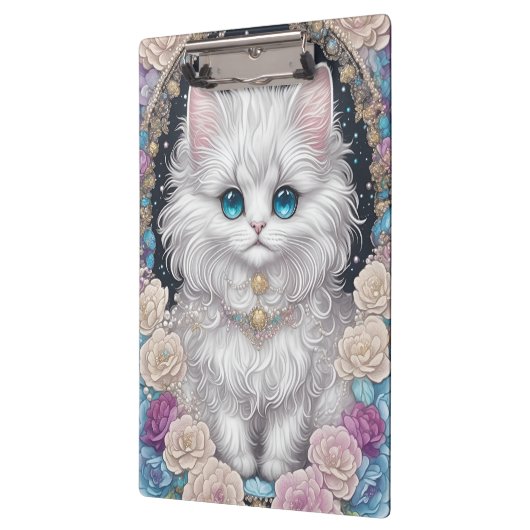 Porte-bloc Cute Kitten avec Fleurs (Gauche)