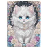 Porte-bloc Cute Kitten avec Fleurs (Dos)