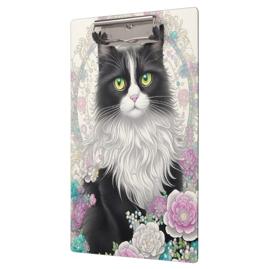 Porte-bloc Cute Kitten avec Fleurs (Gauche)