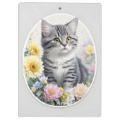 Porte-bloc Cute Kitten avec Fleurs (Dos)