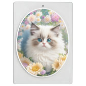 Porte-bloc Cute Kitten avec Fleurs (Dos)