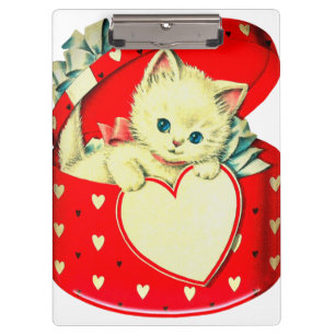 Porte-bloc Cute Kitten Coeur Vintage Chat Retro Kitty