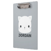 Porte-bloc Cute Little Cat avec nom personnalisé (Gauche)