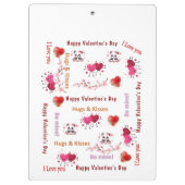 Porte-bloc Cute Love Red Hearts Clipboard  (Dos)