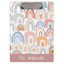 Cute Moderne Assorti Pastel Rainbow Enseignant