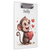 Porte-bloc Cute Monkey Love Red Hearts Clipboard  (Swatch)