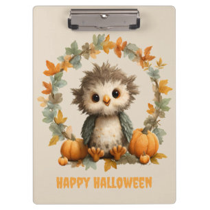 Porte-bloc Cute Owl Citrouille Halloween design heureux