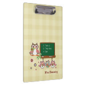 Porte-bloc Cute Owls Appréciation de l'enseignant Nom personn (Swatch)