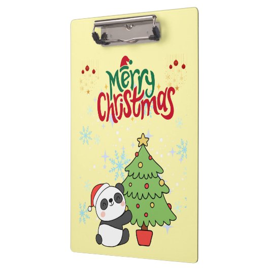 Porte-bloc cute panda merry Christmas Clipboard (Gauche)