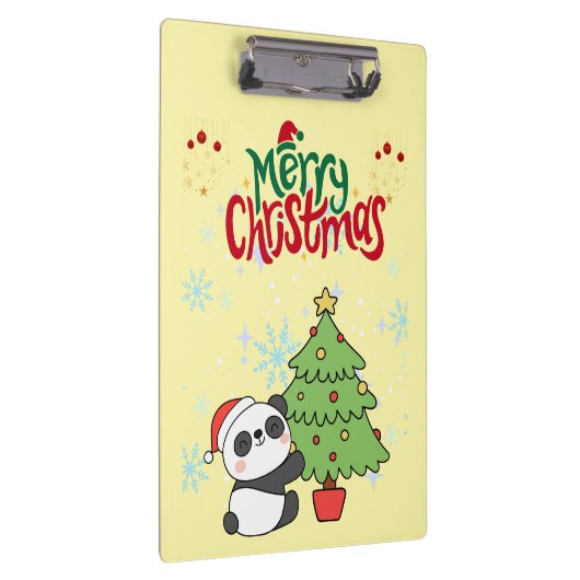Porte-bloc cute panda merry Christmas Clipboard (Swatch)