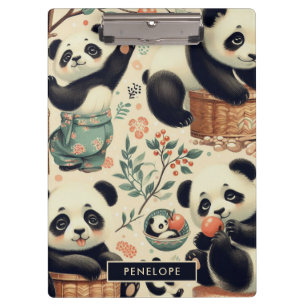 Porte-bloc Cute Panda Vintage Peinture sans joint