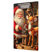 Porte-bloc Cute Père Noël et Reindeer (Gauche)