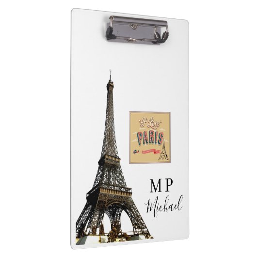 Porte-bloc Cute Personalized Paris France Clipboard  (Swatch)