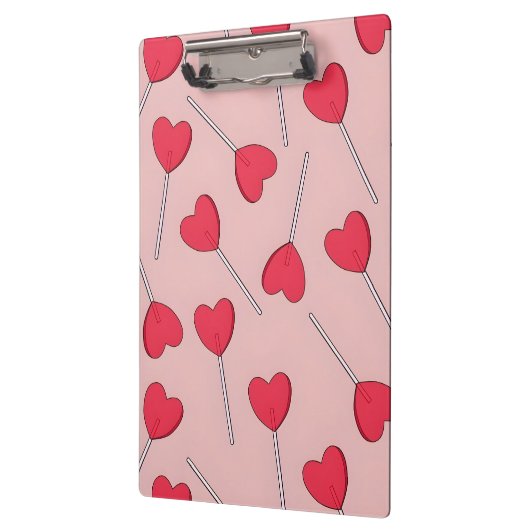 Porte-bloc Cute Pink Heart Lollipops Seamless Pattern (Gauche)