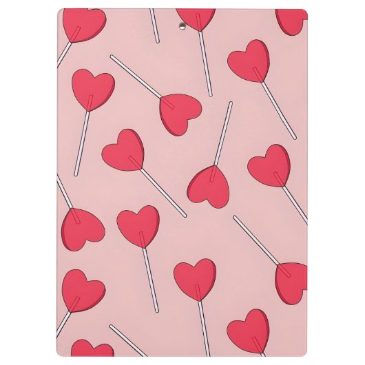 Porte-bloc Cute Pink Heart Lollipops Seamless Pattern (Dos)