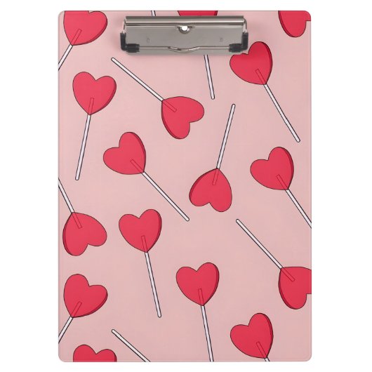 Porte-bloc Cute Pink Heart Lollipops Seamless Pattern (Devant)
