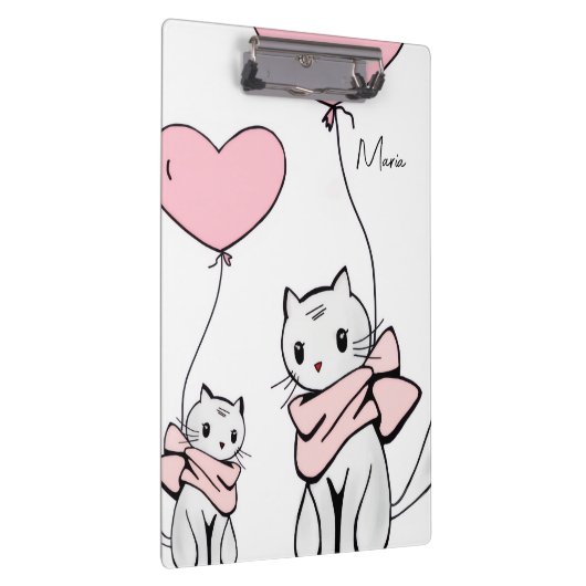 Porte-bloc Cute Pink Kitten Cats Hearts Clipboard (Swatch)