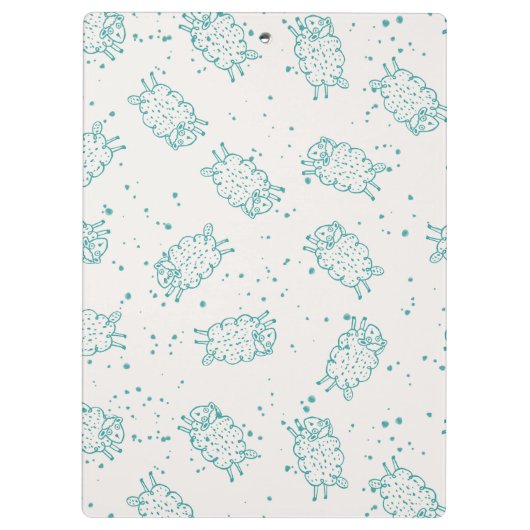 Porte-bloc Cute Sheep – Whimsical Seamless Pattern (Dos)