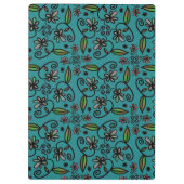 Porte-bloc Cute Teal Floral Pattern Monogram (Dos)